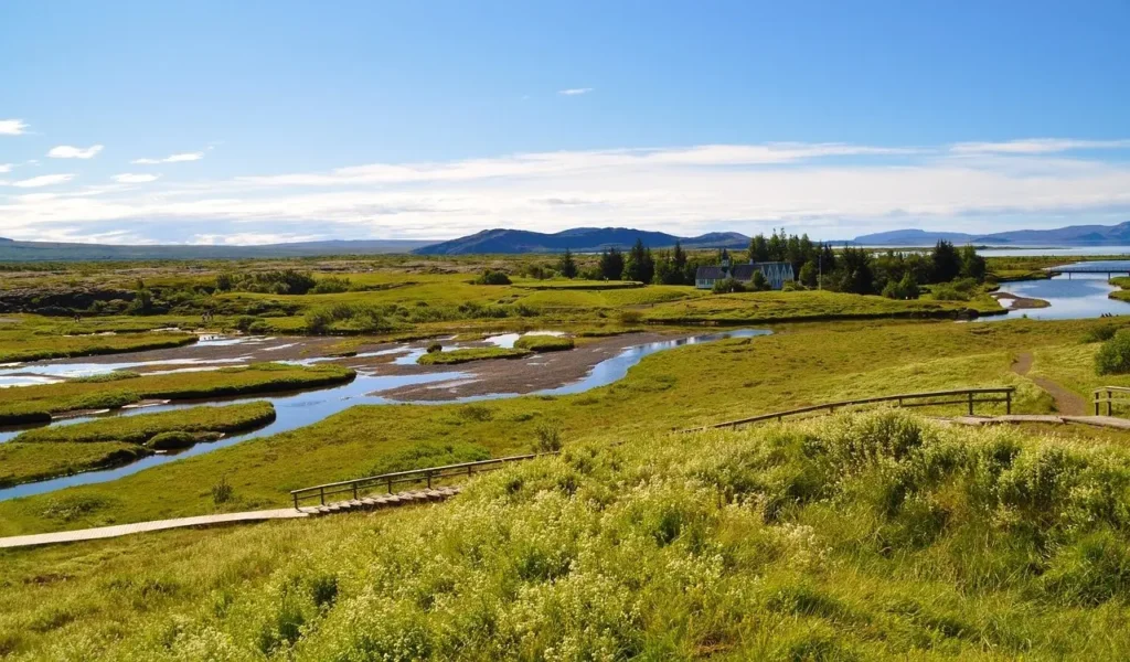 vista panoramica di Thingvellir Pingvellir, Circolo d'Oro Islanda