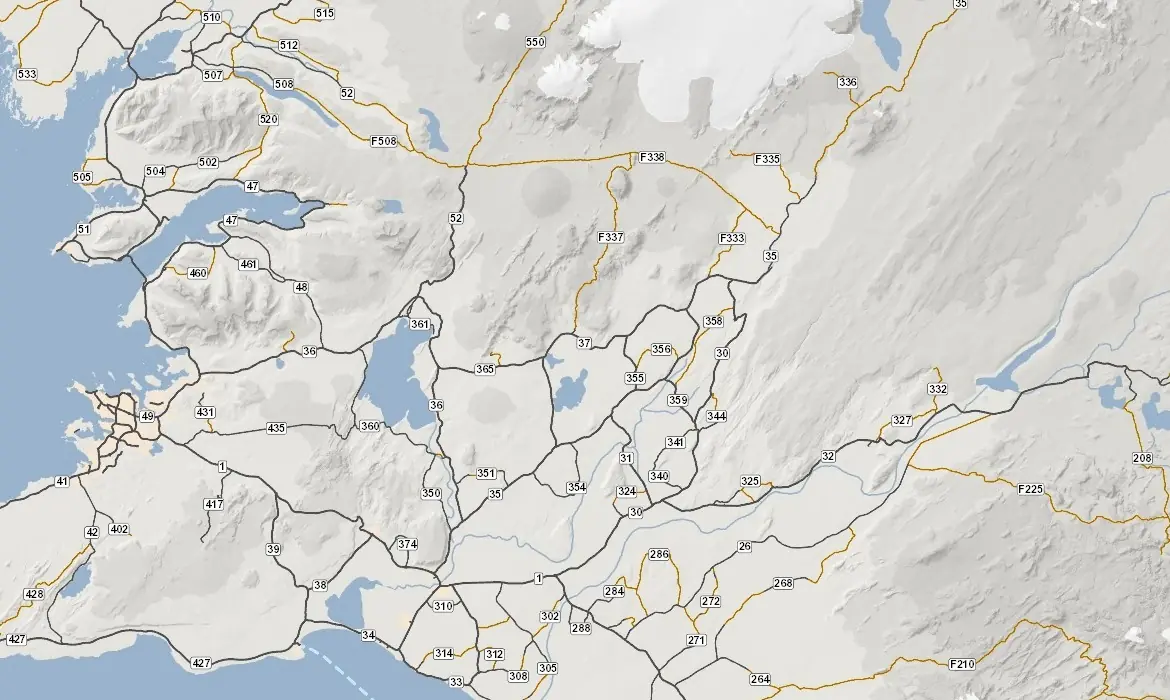 mappa strade Circolo d'Oro Islanda